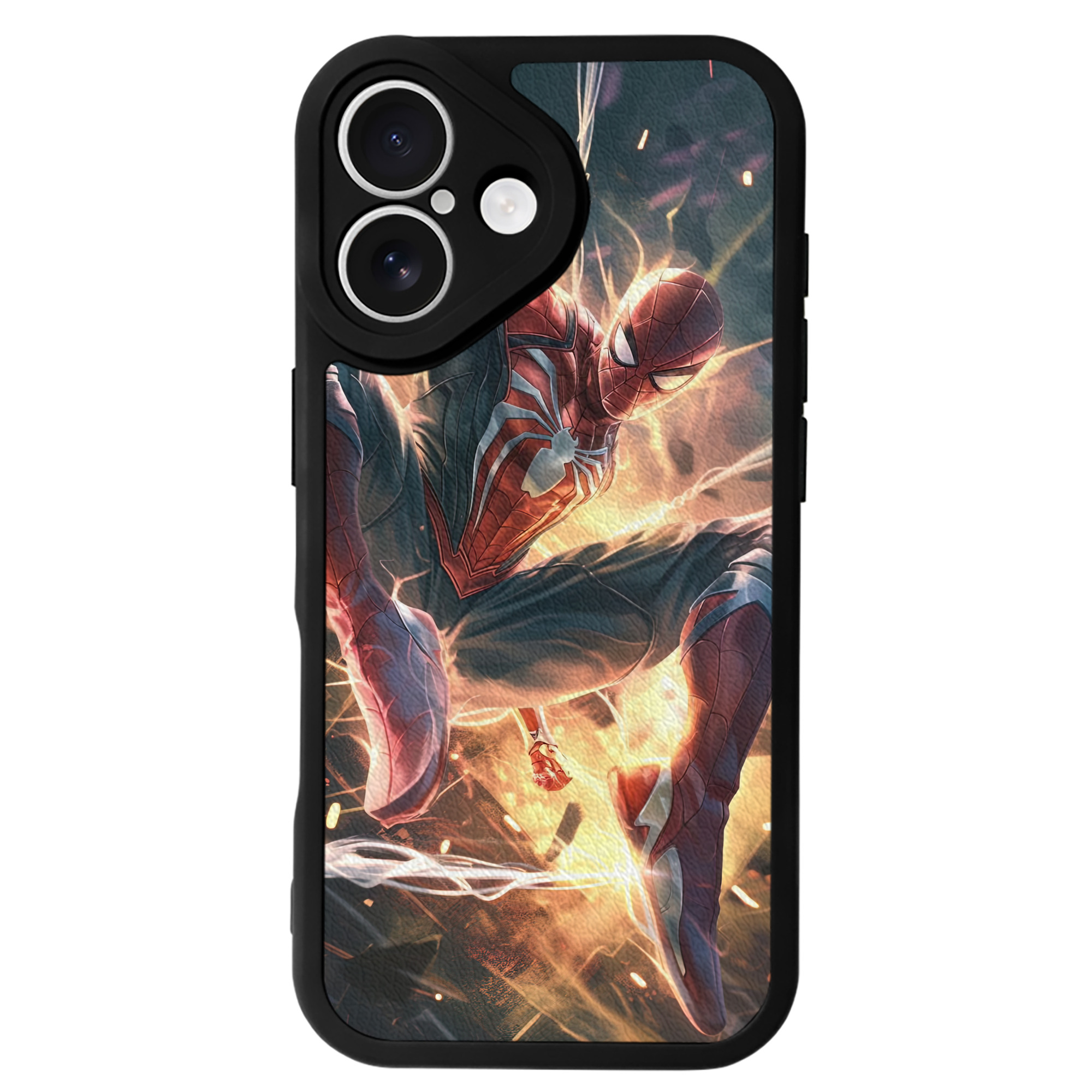 Spider Man スパイダーマン 【iPhone 16シリーズ対応】シリコンスマホケース（レザー調） 材質：シリコン